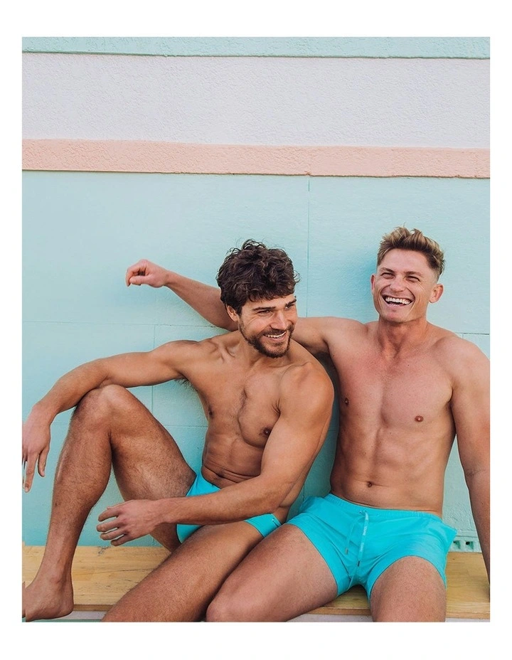 Grid Swim Short in Bondi Blue image 5