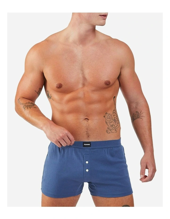 Cotton Boxer Short in Navy image 1