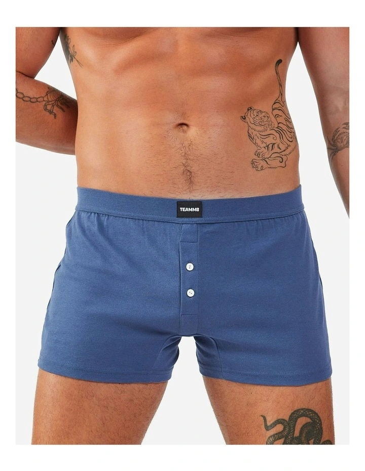Cotton Boxer Short in Navy image 2