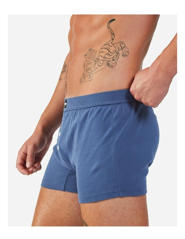 Cotton Boxer Short in Navy image 3