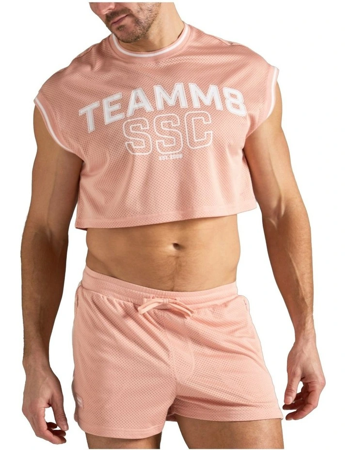 S.S.C. Fraternity Crop Muscle Tank in Dusty Pink image 1