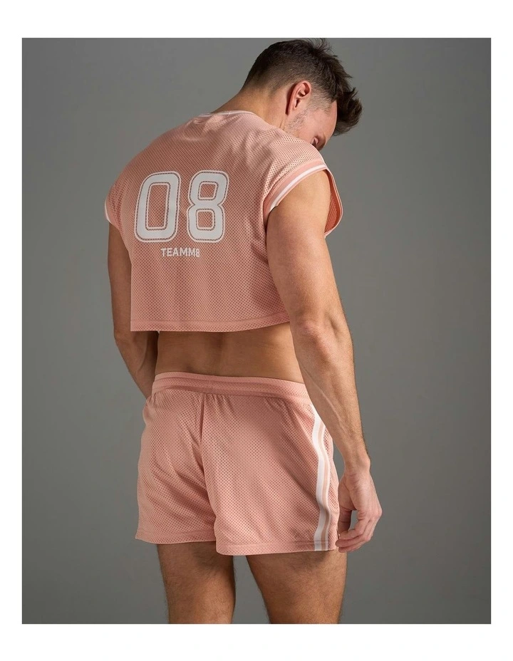 S.S.C. Fraternity Crop Muscle Tank in Dusty Pink image 6