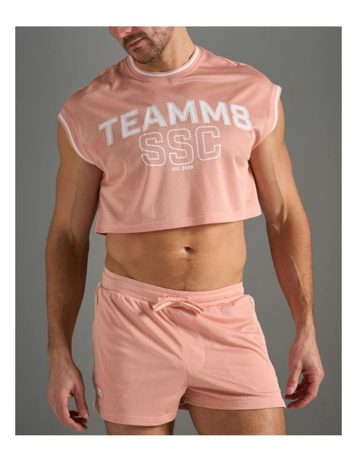 S.S.C. Fraternity Crop Muscle Tank in Dusty Pink image 7
