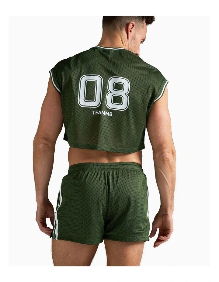 S.S.C. Fraternity Crop Muscle Tank in Forest Green image 2