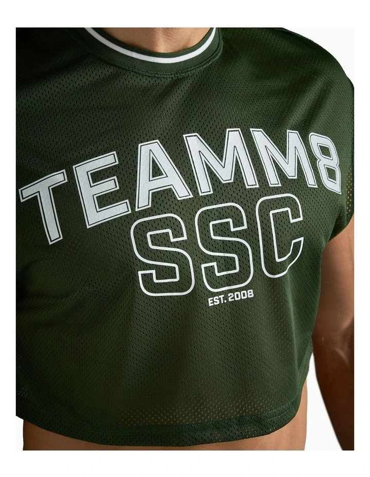 S.S.C. Fraternity Crop Muscle Tank in Forest Green image 4