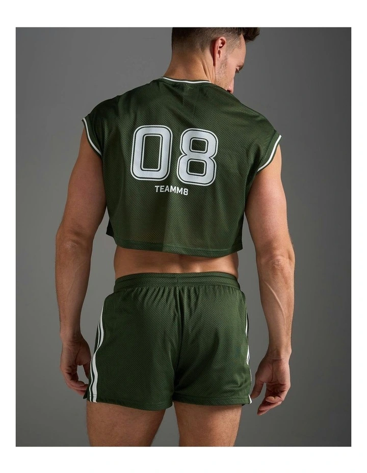 S.S.C. Fraternity Crop Muscle Tank in Forest Green image 6