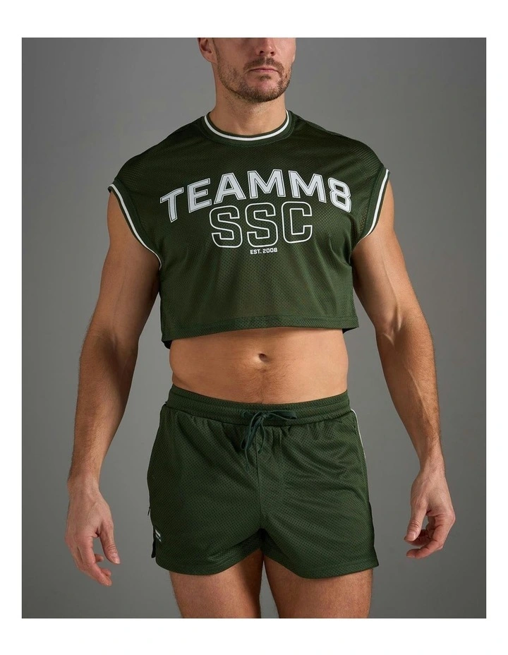 S.S.C. Fraternity Crop Muscle Tank in Forest Green image 7