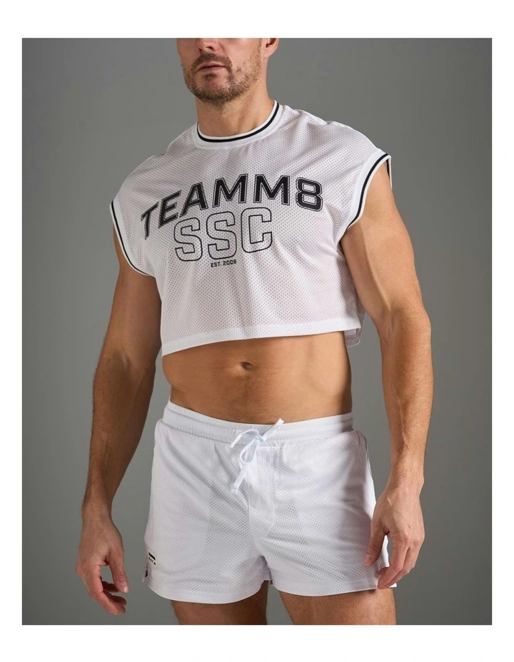 S.S.C. Fraternity Crop Muscle Tank in White image 5