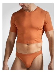 Body Bamboo Crop Tee in Bronze