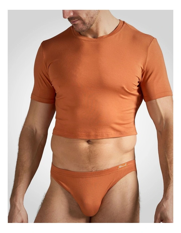 Body Bamboo Crop Tee in Bronze image 1