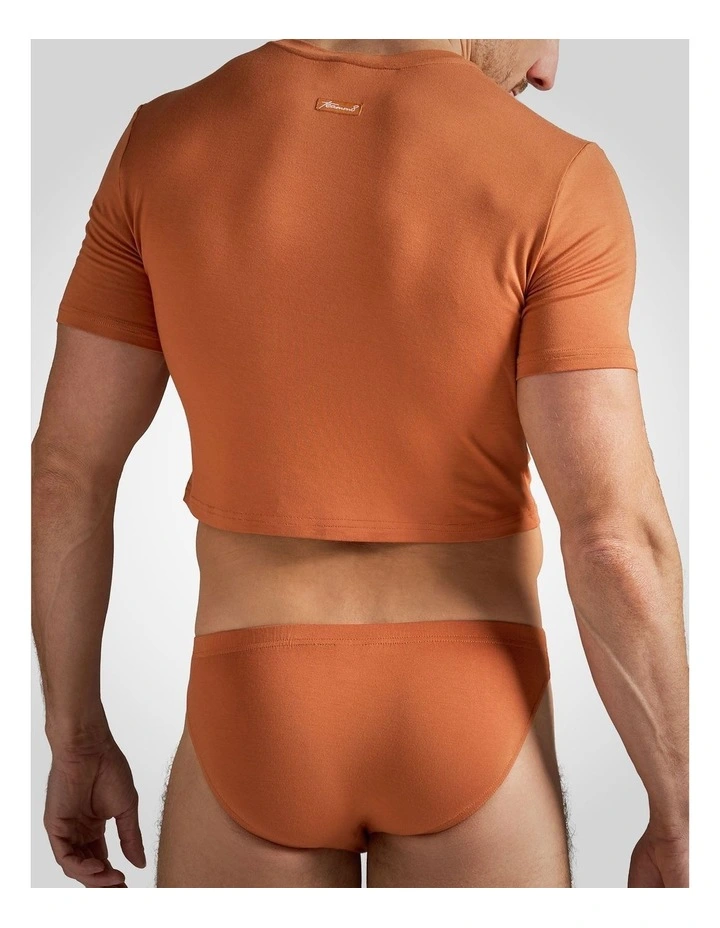 Body Bamboo Crop Tee in Bronze image 2