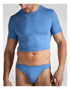 Body Bamboo Crop Tee in Blue Heven