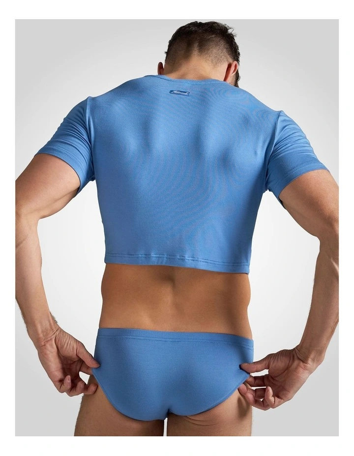 Body Bamboo Crop Tee in Blue Heven image 2