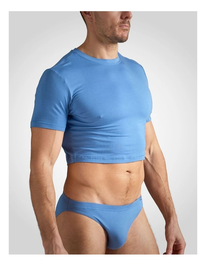 Body Bamboo Crop Tee in Blue Heven image 3