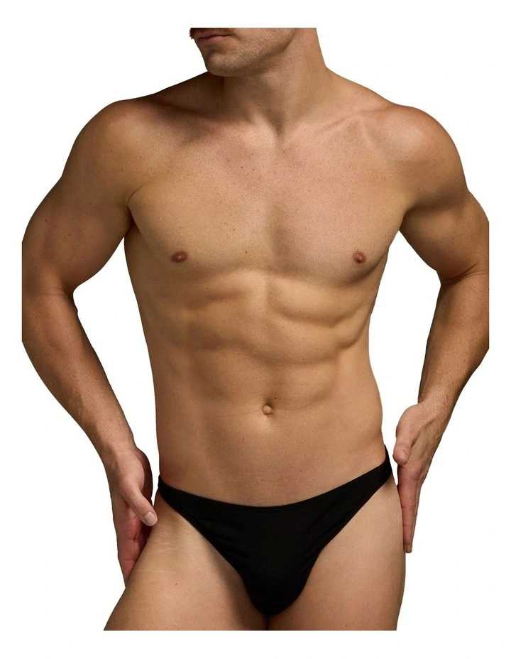 Flirt Cotton Thong in Black image 1