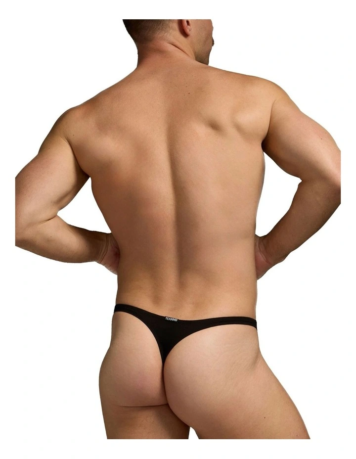 Flirt Cotton Thong in Black image 2