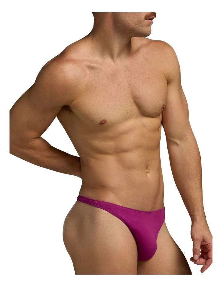 Flirt Cotton Thong in Purple image 3