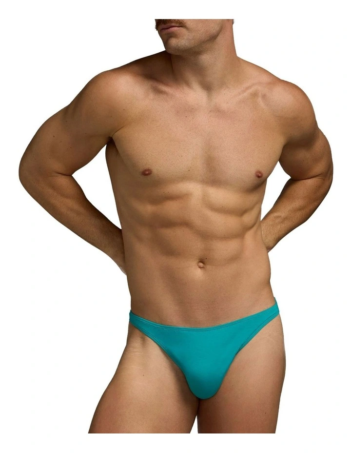 Flirt Cotton Thong in Teal image 1