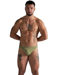Standard Swim Thong in Army Green