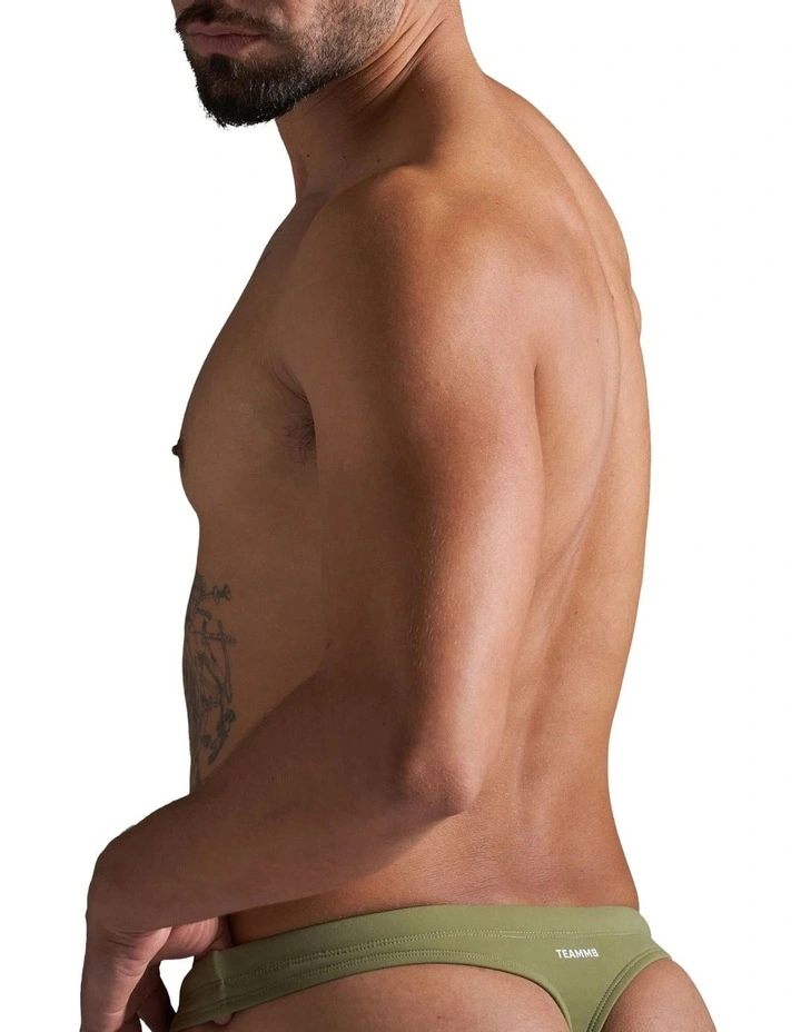 Standard Swim Thong in Army Green image 2