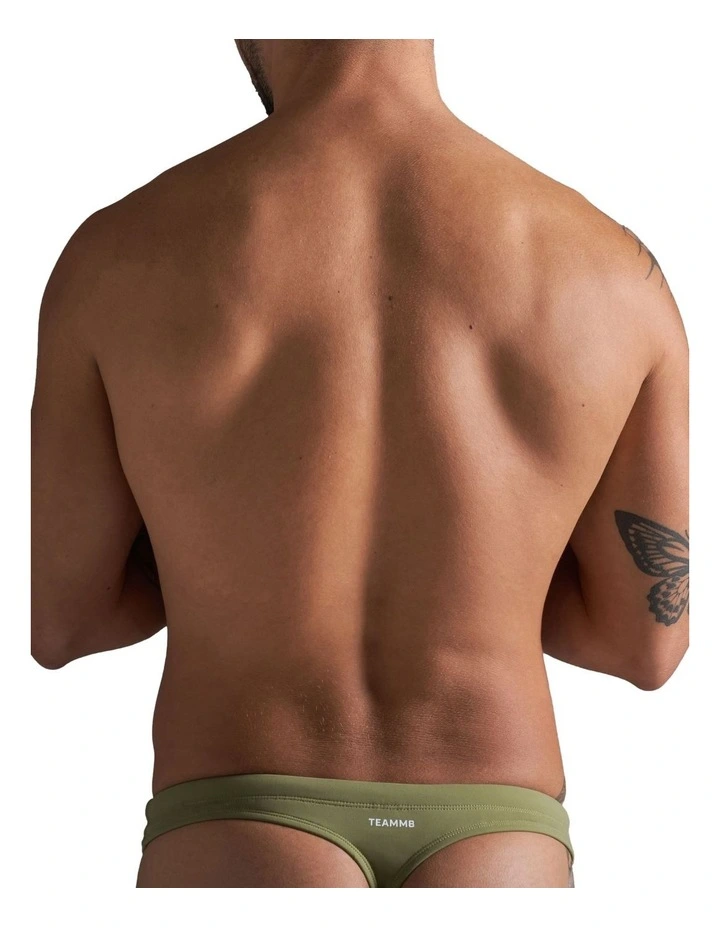Standard Swim Thong in Army Green image 4
