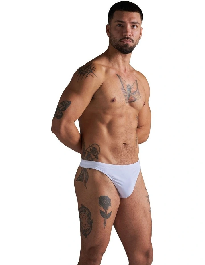 Standard Swim Thong in White image 3
