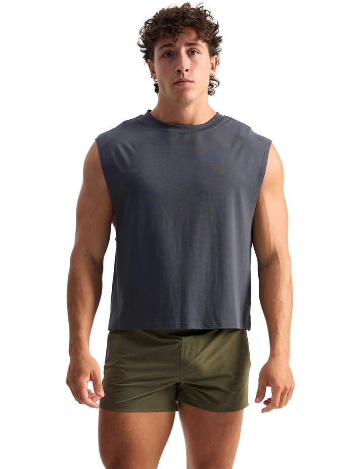 Strike Muscle Tank in Gunmetal image 1