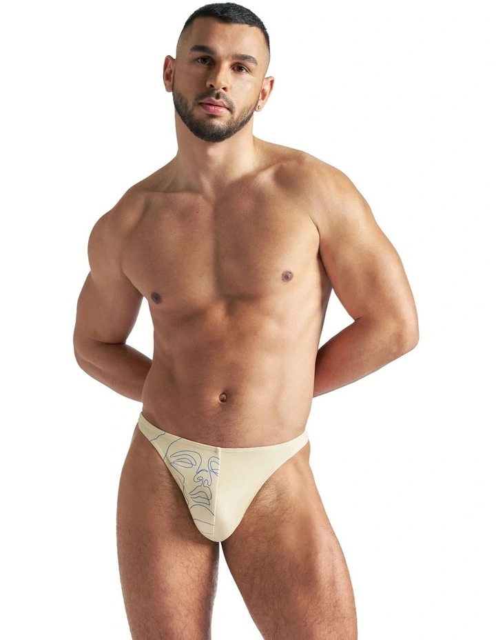 Kouros Swim Thong in Cream image 1