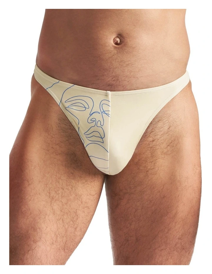 Kouros Swim Thong in Cream image 4