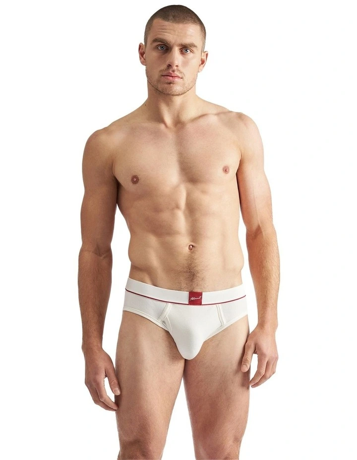 Most Valuable Player Ribbed Brief in White image 1