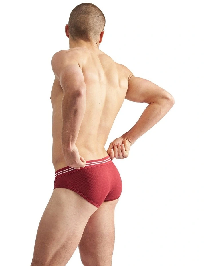 Most Valuable Player Ribbed Brief in Maroon image 2