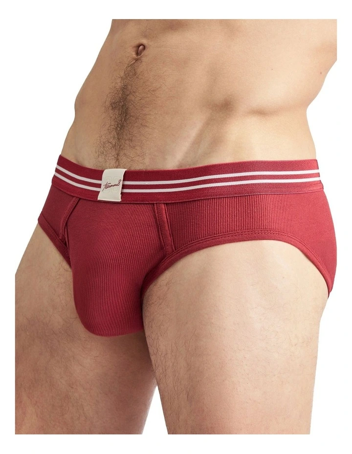 Most Valuable Player Ribbed Brief in Maroon image 4