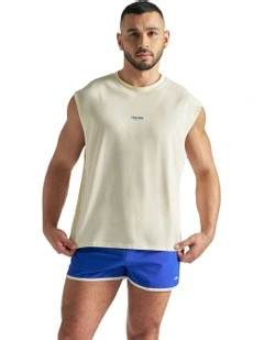 Mykonos Box Muscle Tank in Cream