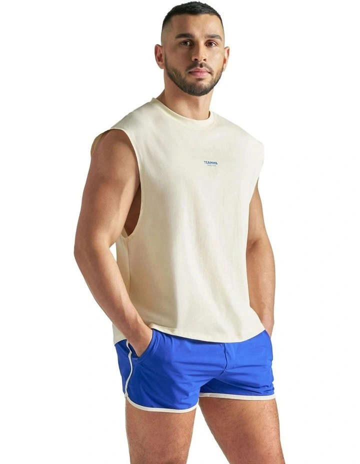 Mykonos Box Muscle Tank in Cream image 3