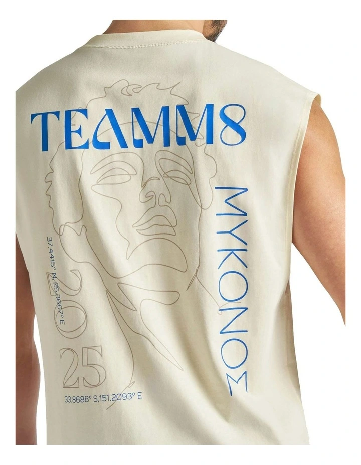 Mykonos Box Muscle Tank in Cream image 5