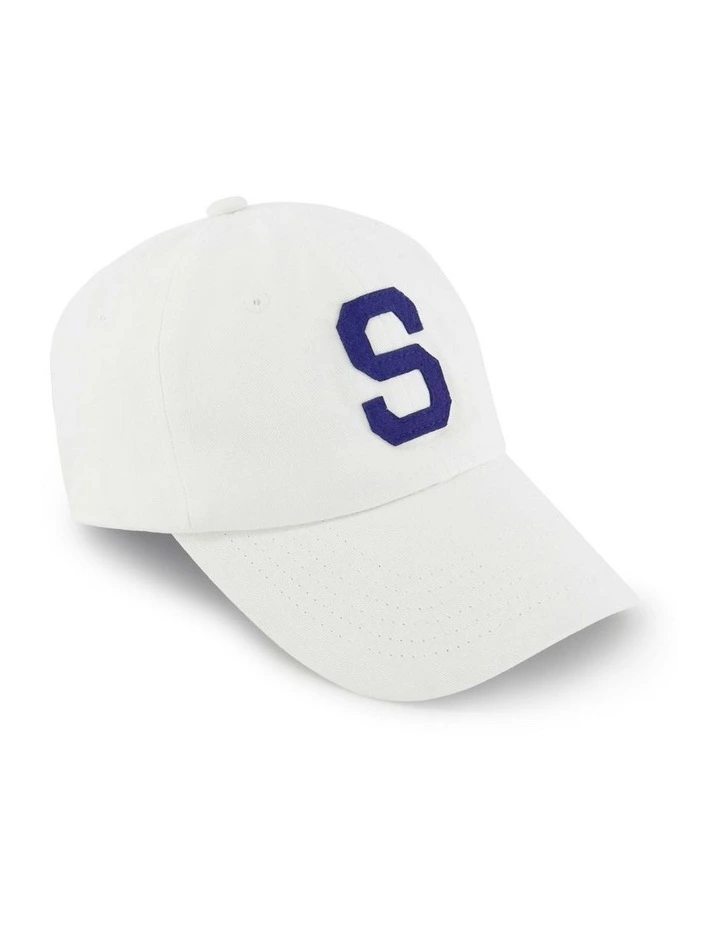 College Letter Cap in White image 1