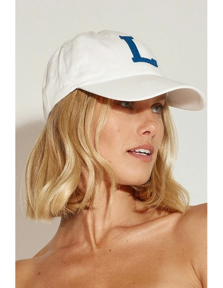College Letter Cap in White image 2