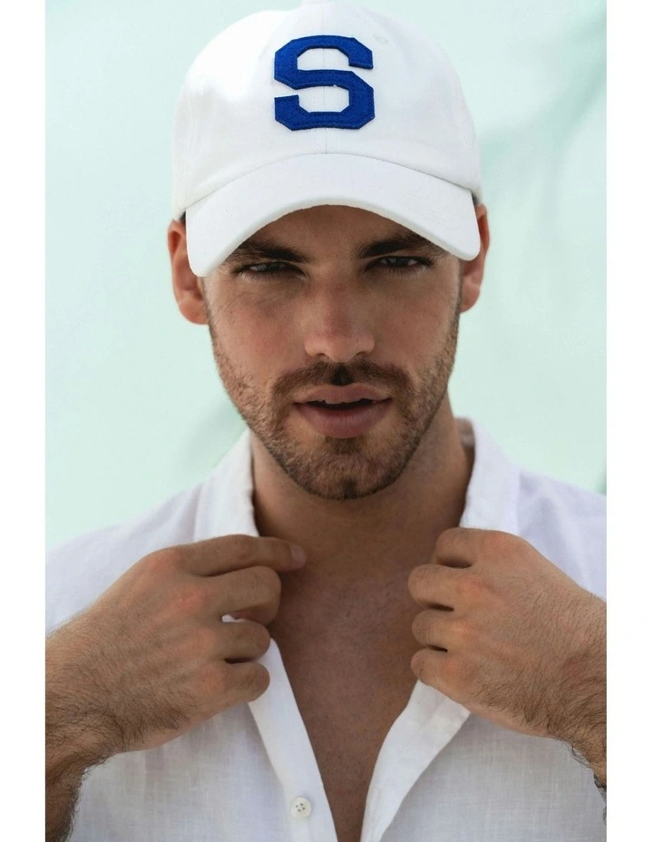 College Letter Cap in White image 3
