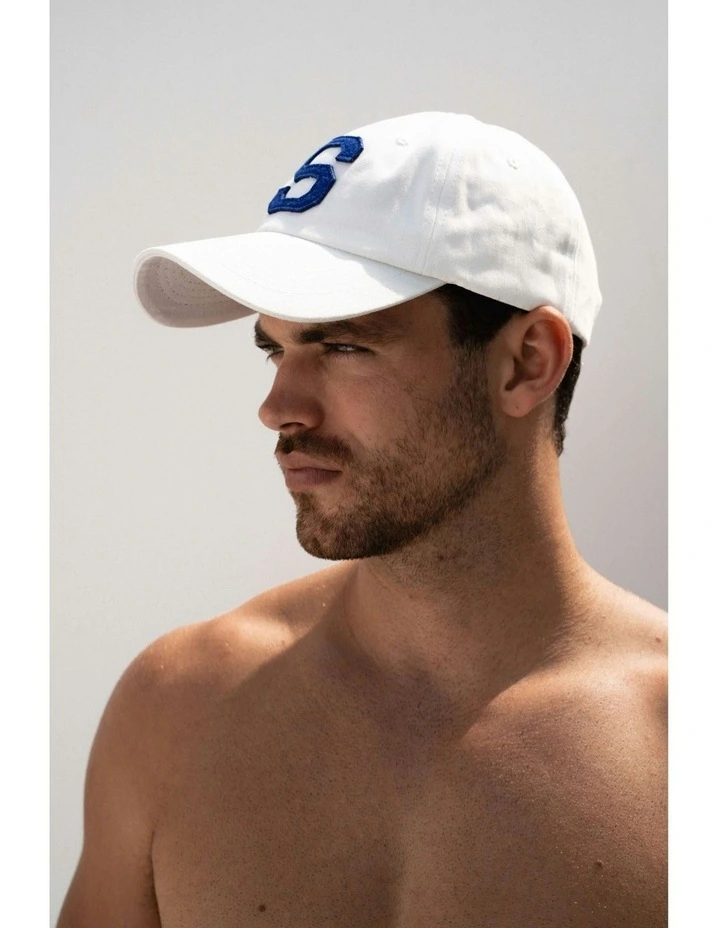 College Letter Cap in White image 5