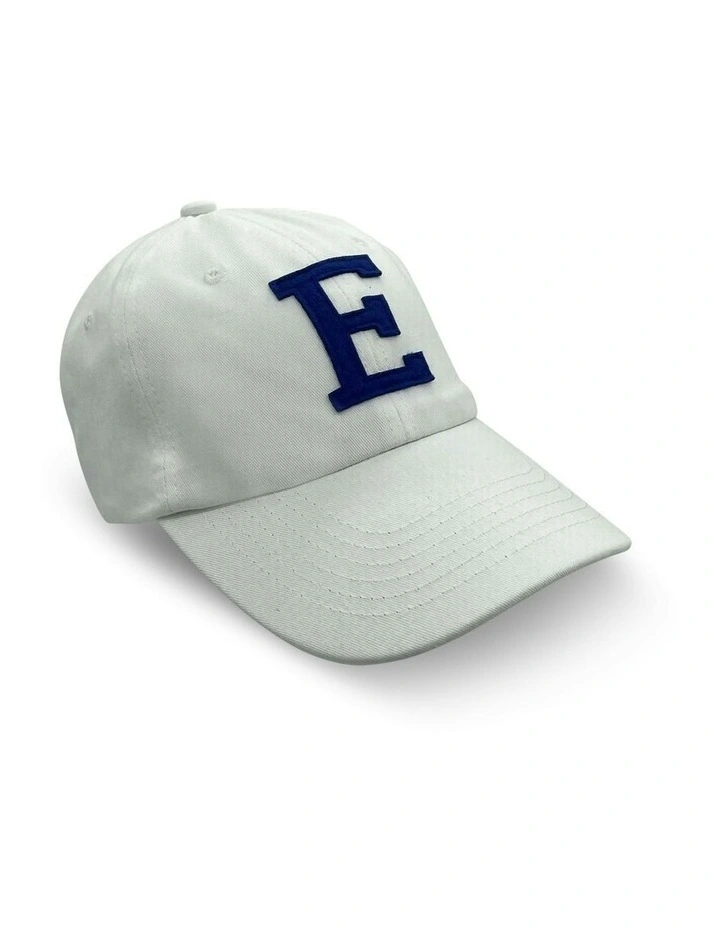 College Letter Cap in White image 6