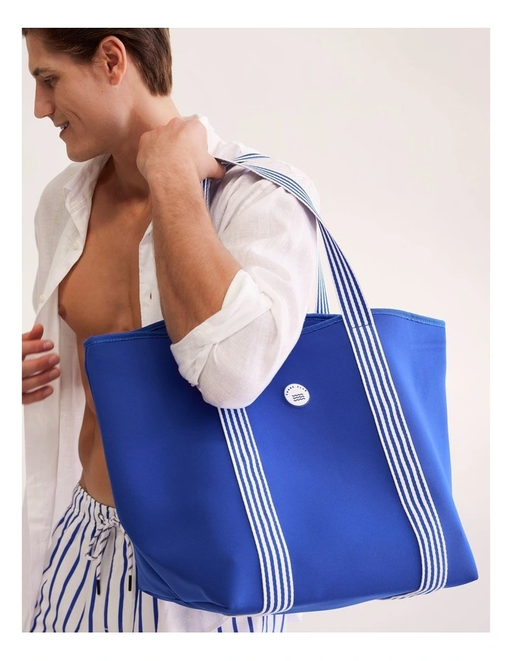 Neoprene Tote Bag Large in Blue image 2