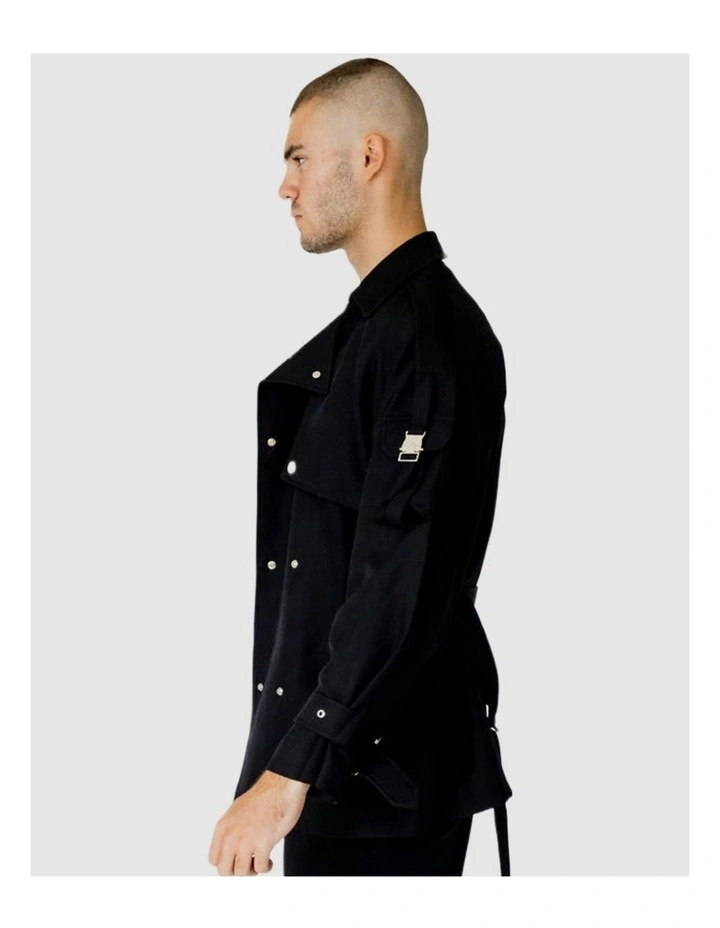 Atticus Military Jacket in Black image 3