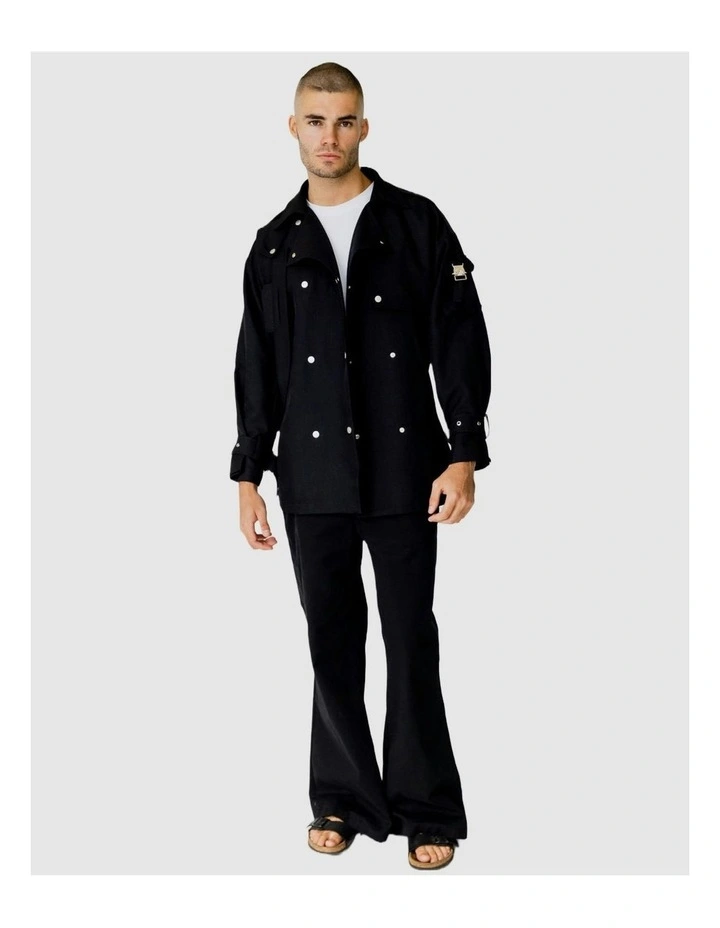 Atticus Military Jacket in Black image 4