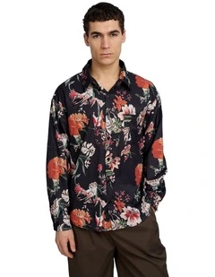 Sayer Flower Shirt in Black