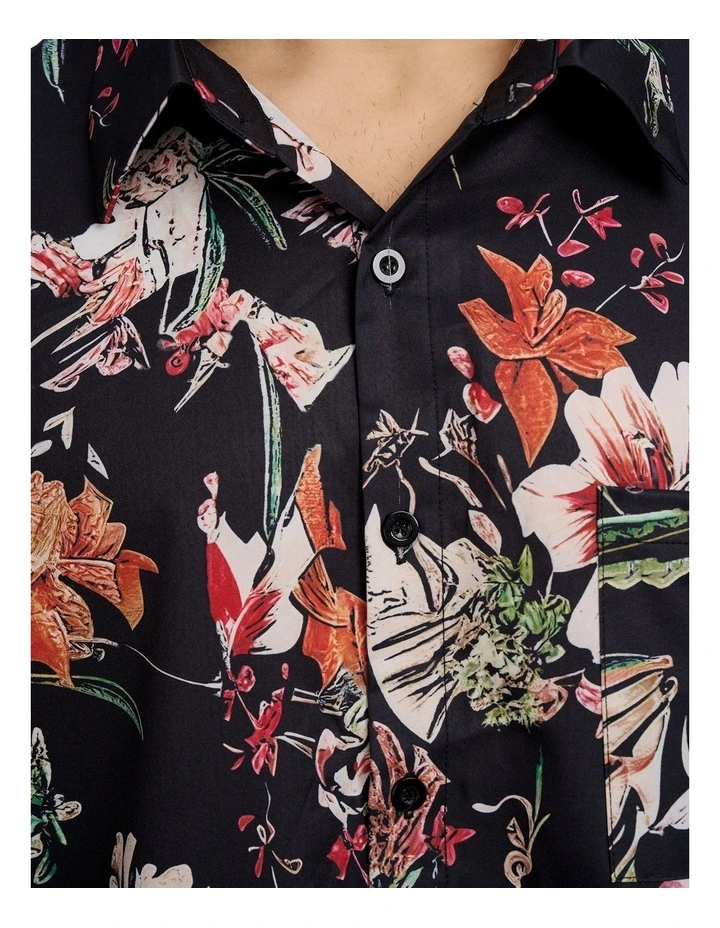 Sayer Flower Shirt in Black image 4