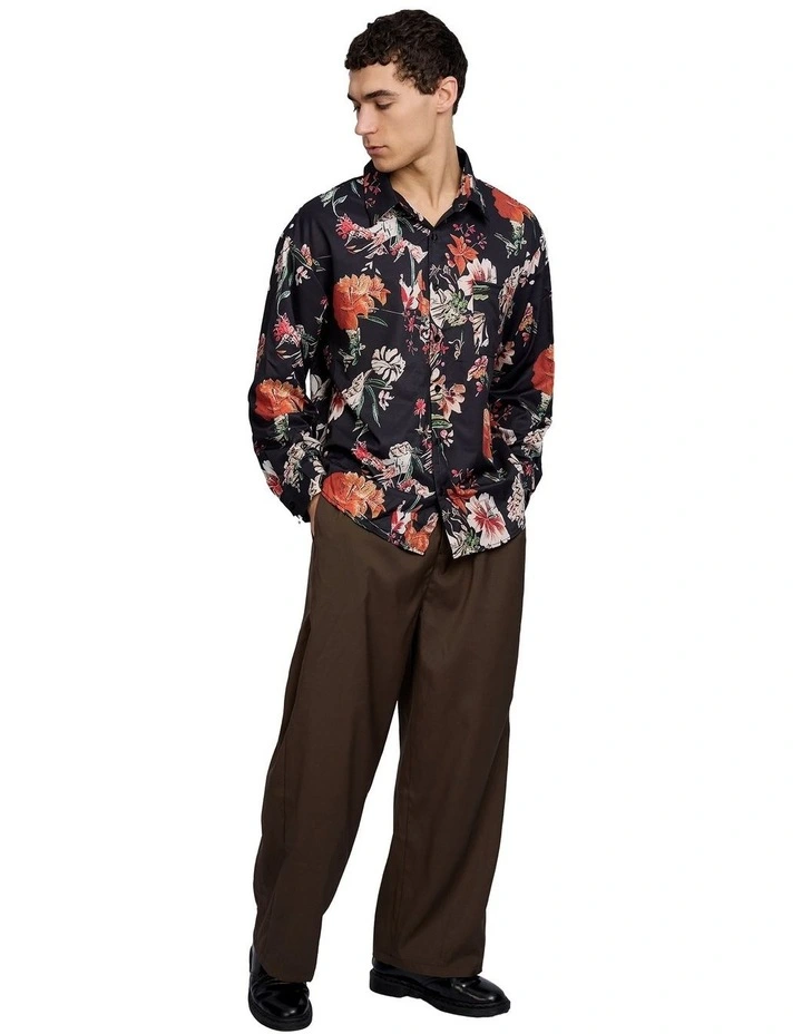 Sayer Flower Shirt in Black image 5