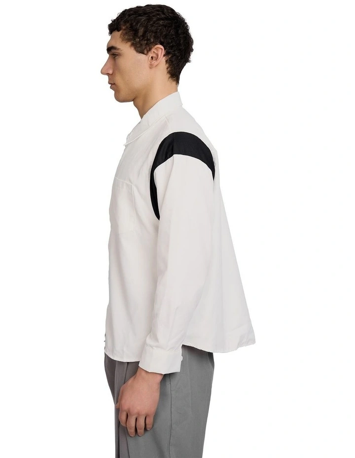 Upload Oversized Zip Shirt in White image 3