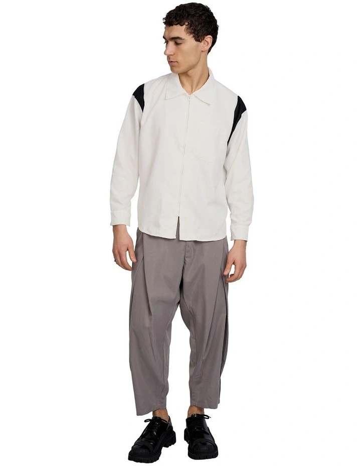 Upload Oversized Zip Shirt in White image 5