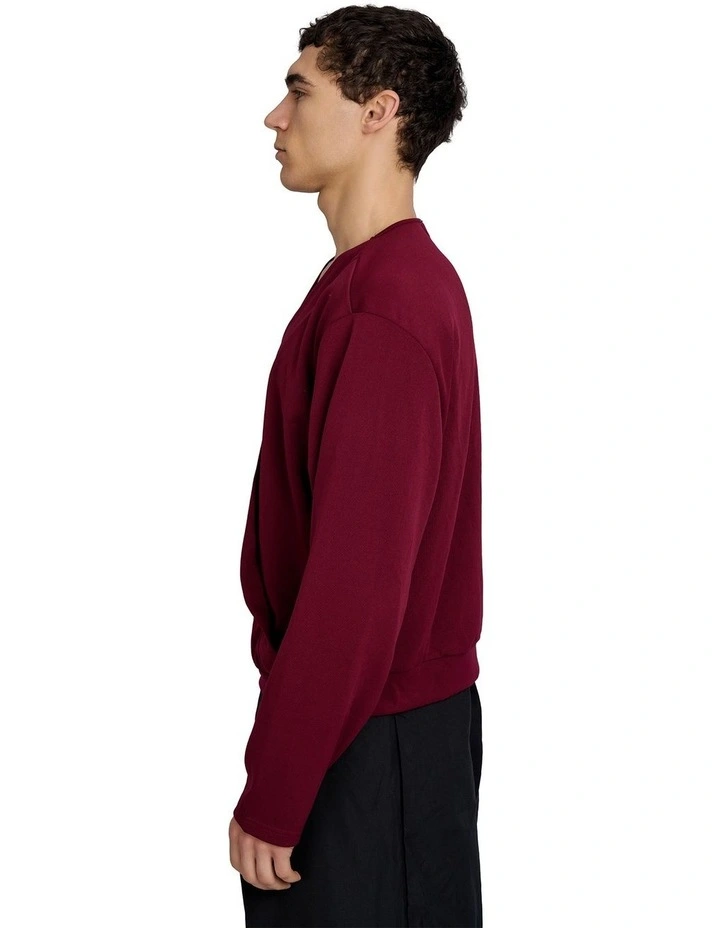 Harvey Crossover V-Neck Top in Red image 3