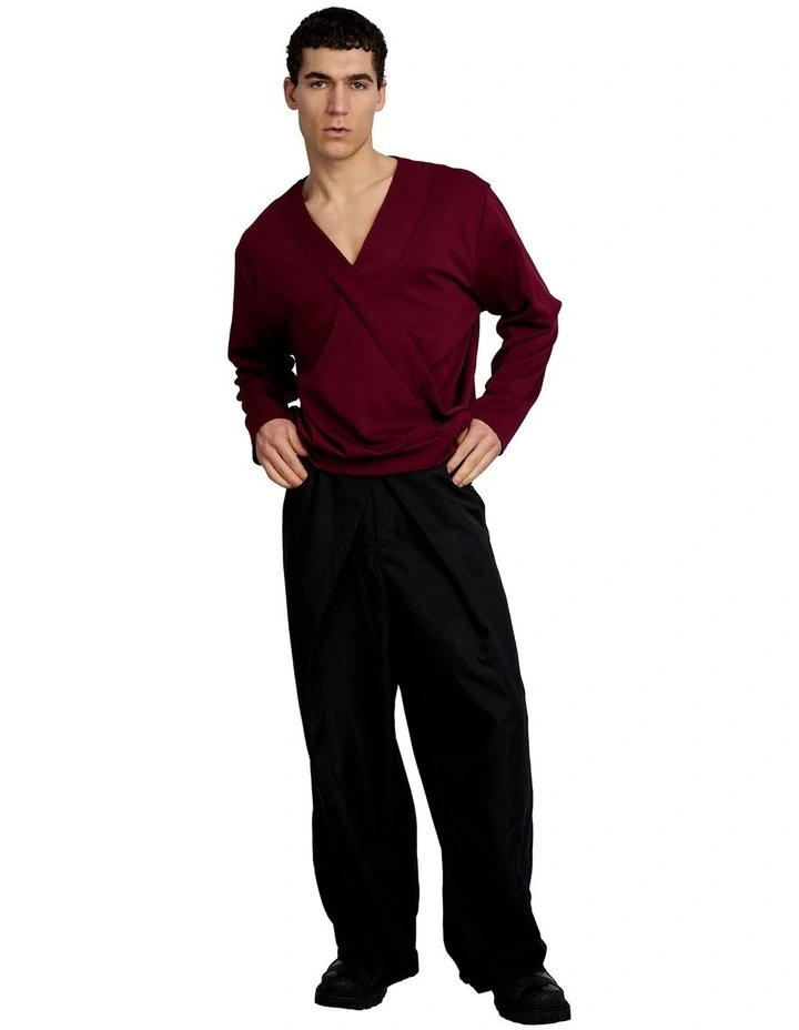 Harvey Crossover V-Neck Top in Red image 5